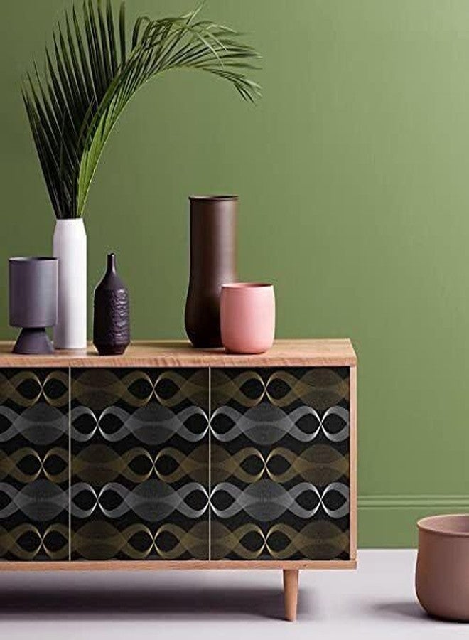 PIXELPACE Self Adhesive Peel & Stick 45 x 304 cm Waterproof Wallpaper for Living Room Hall Bedroom Decoration PVC Vinyl DIY Wall Stickers Multicolor, Count of (1, Black Gold Waves) - Image 5